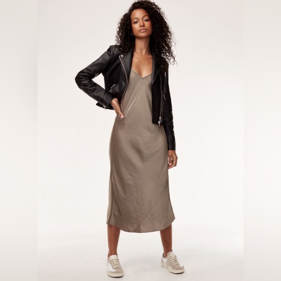 Aritzia Wilfred Free Christine Slip Dress - champagne colour - Picture 3 of 10